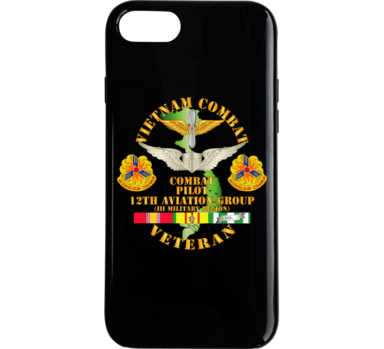 Army - Vietnam Combat Avn Vet W Combat Pilot - 12th  Avn Groupi Mil Region Iii W Svc Phone Case