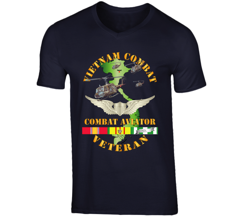 Army - Vietnam Combat Avn Vet  Combat Aviator - Air Assault  W Svc V-neck