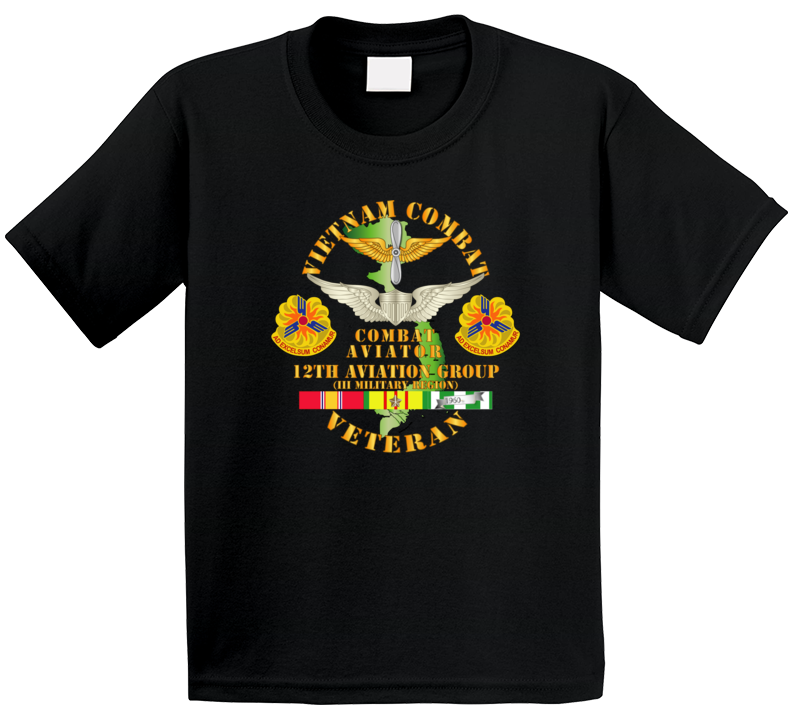 Army - Vietnam Combat Avn Vet W Combat Aviator - 12th  Avn Groupi Mil Region Iii W Svc Kids