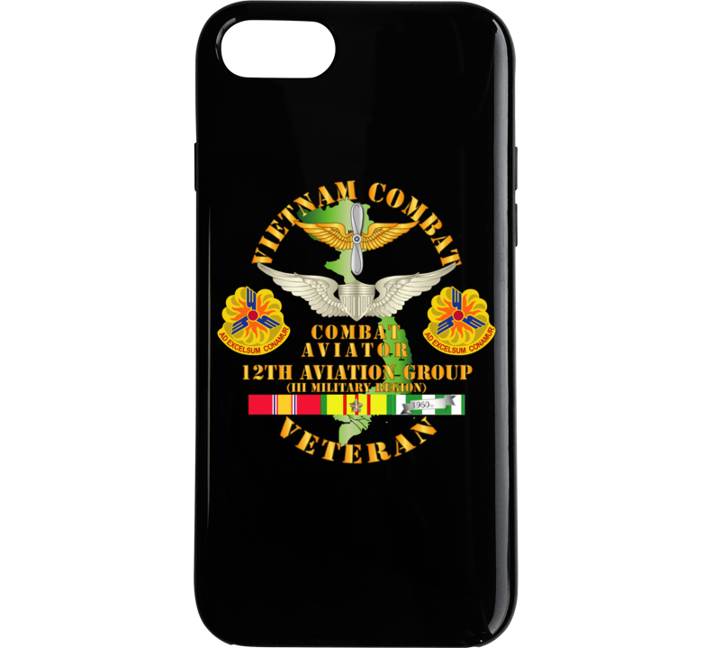 Army - Vietnam Combat Avn Vet W Combat Aviator - 12th  Avn Groupi Mil Region Iii W Svc Phone Case