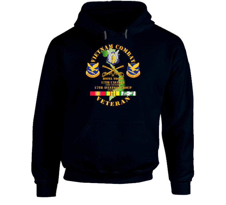Army - Vietnam Combat Cavalry Vet  W Hotel Troop - 17th Air Cav - 17th Aviation Group Dui W Svc Hoodie