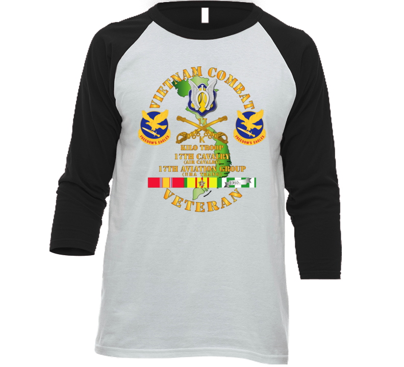 Army - Vietnam Combat Cavalry Vet  W Kilo Troop - 17th Air Cav - 17th Aviation Group Dui W Svc T Shirt
