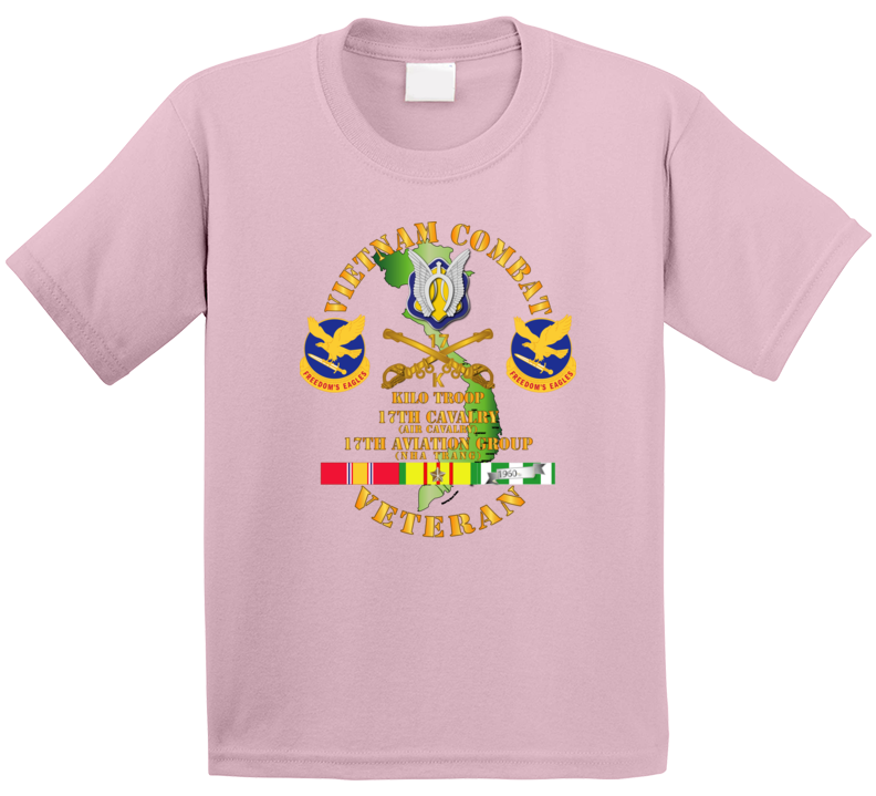 Army - Vietnam Combat Cavalry Vet  W Kilo Troop - 17th Air Cav - 17th Aviation Group Dui W Svc T Shirt