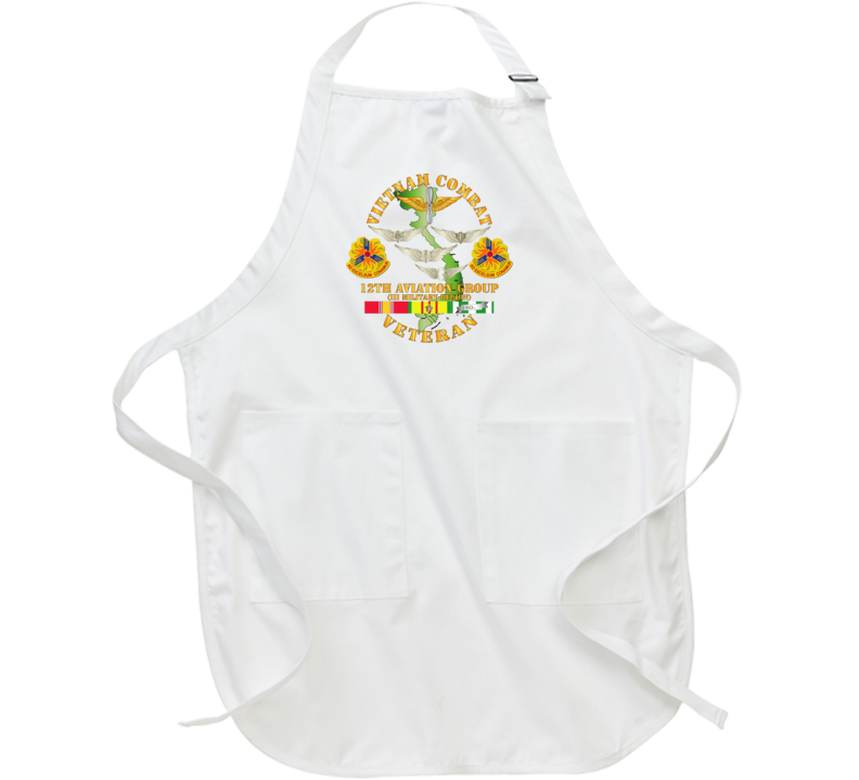 Army - Vietnam Combat Avn Vet W Avn Badges Center - 12th  Avn Groupi Mil Region Iii W Svc (1) Apron