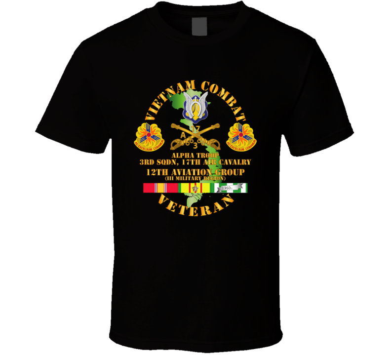 Army - Vietnam Combat Avn Vet W Avn Badges Center - 12th  Avn Groupi Mil Region Iii W Svc (2) T Shirt