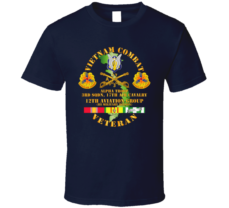 Army - Vietnam Combat Avn Vet W Avn Badges Center - 12th  Avn Groupi Mil Region Iii W Svc (2) T Shirt