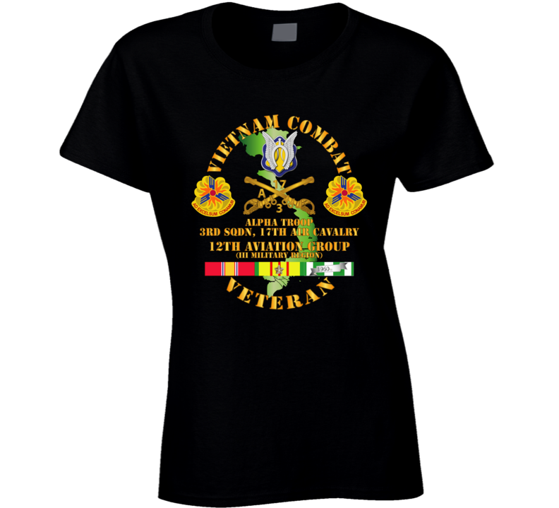 Army - Vietnam Combat Avn Vet W Avn Badges Center - 12th  Avn Groupi Mil Region Iii W Svc (2) Ladies