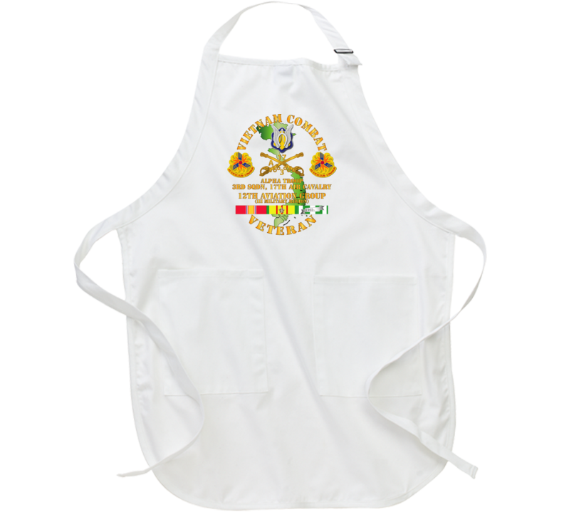 Army - Vietnam Combat Avn Vet W Avn Badges Center - 12th  Avn Groupi Mil Region Iii W Svc (2) Apron