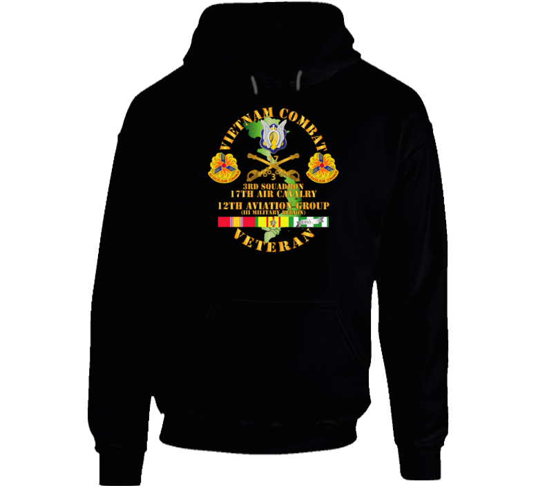 Army - Vietnam Combat Cavalry Vet W 3rd Sqn 17th Air Cav - 12th  Avn Groupi Mil Region Iii W Svc Hoodie