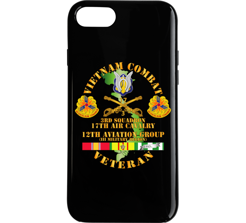 Army - Vietnam Combat Cavalry Vet W 3rd Sqn 17th Air Cav - 12th  Avn Groupi Mil Region Iii W Svc Phone Case
