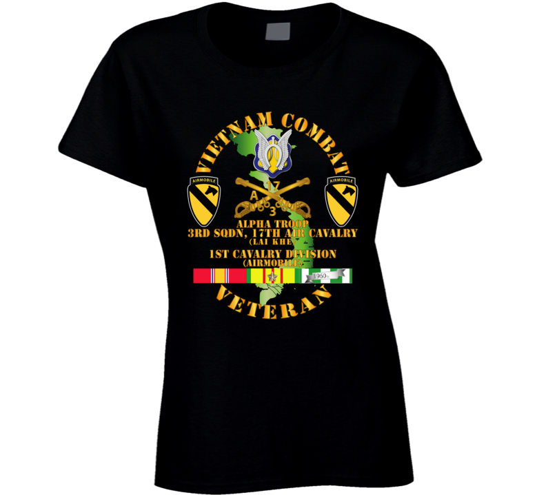 Army - Vietnam Combat Cavalry Vet W Alpha Troop - 3rd Sqn 17th Air Cav Lai Khe - 1st Cav Div Ssi Ladies