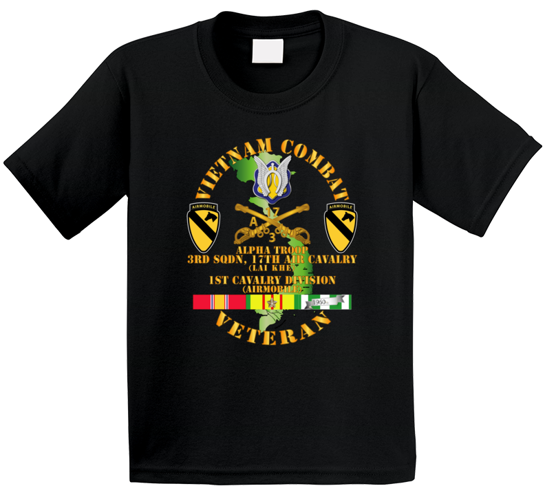 Army - Vietnam Combat Cavalry Vet W Alpha Troop - 3rd Sqn 17th Air Cav Lai Khe - 1st Cav Div Ssi Kids