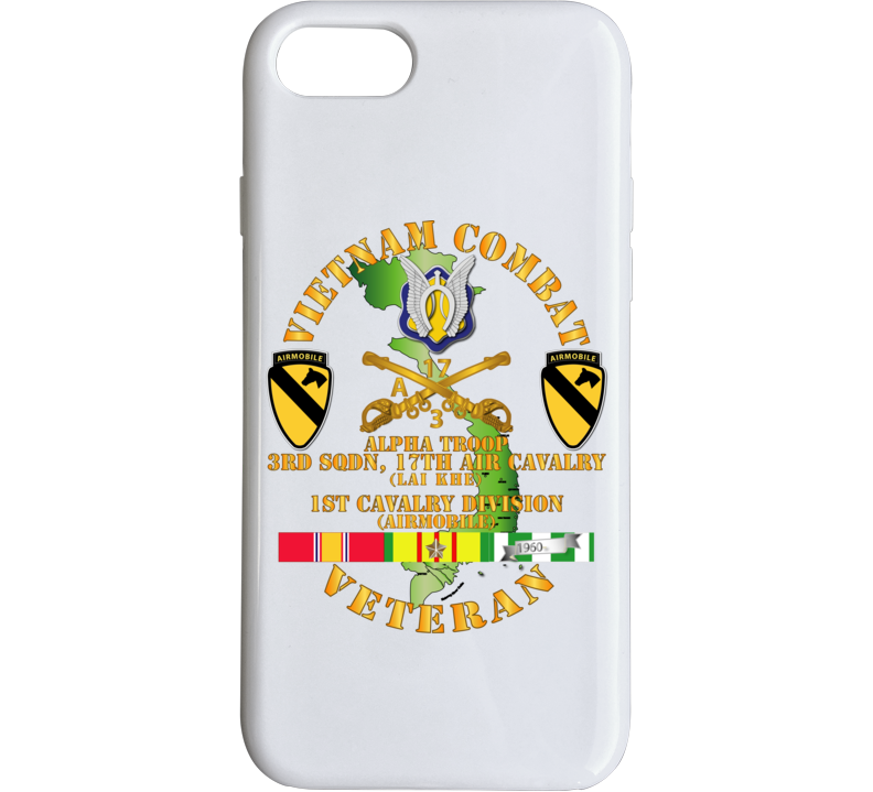 Army - Vietnam Combat Cavalry Vet W Alpha Troop - 3rd Sqn 17th Air Cav Lai Khe - 1st Cav Div Ssi Phone Case