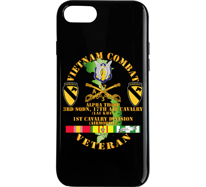 Army - Vietnam Combat Cavalry Vet W Alpha Troop - 3rd Sqn 17th Air Cav Lai Khe - 1st Cav Div Ssi Phone Case
