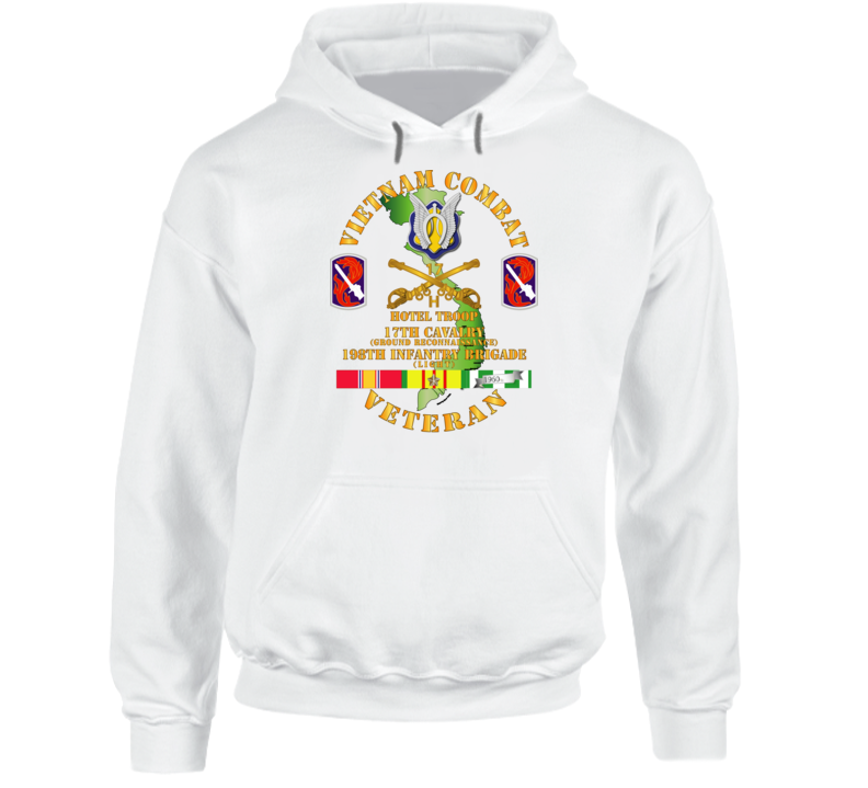 Army - Vietnam Combat Cavalry Vet W Hotel Troop - 17th Air Cav - 198th Inf Bde Lt  Ssi W Svc Hoodie