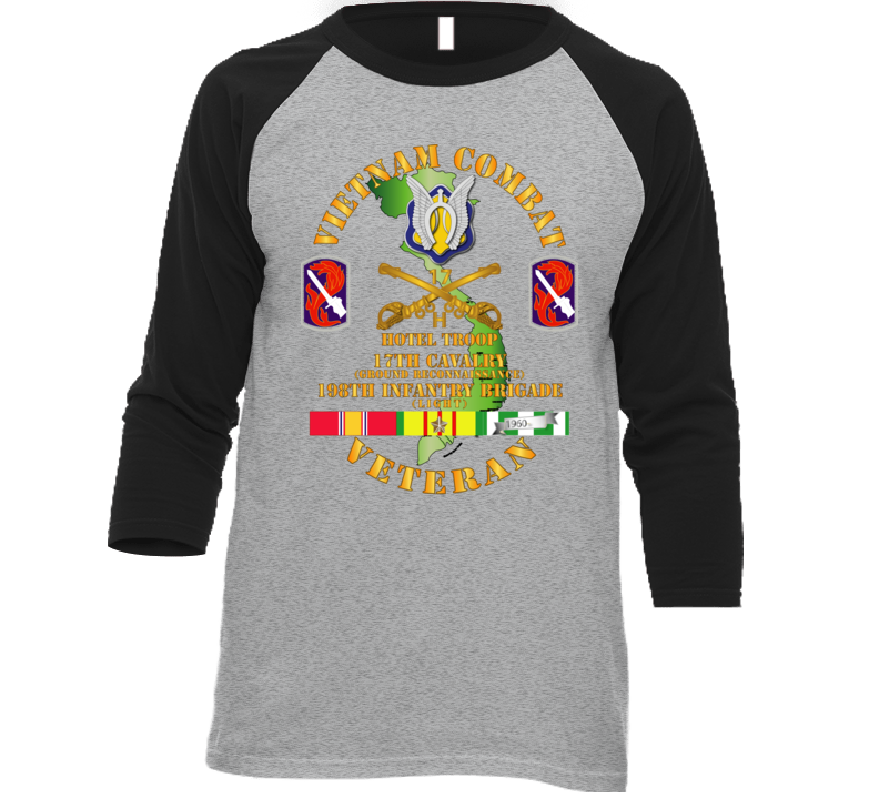 Army - Vietnam Combat Cavalry Vet W Hotel Troop - 17th Air Cav - 198th Inf Bde Lt  Ssi W Svc T Shirt