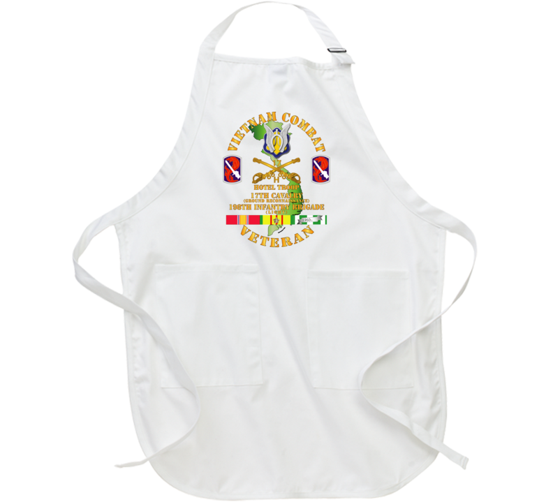 Army - Vietnam Combat Cavalry Vet W Hotel Troop - 17th Air Cav - 198th Inf Bde Lt  Ssi W Svc Apron