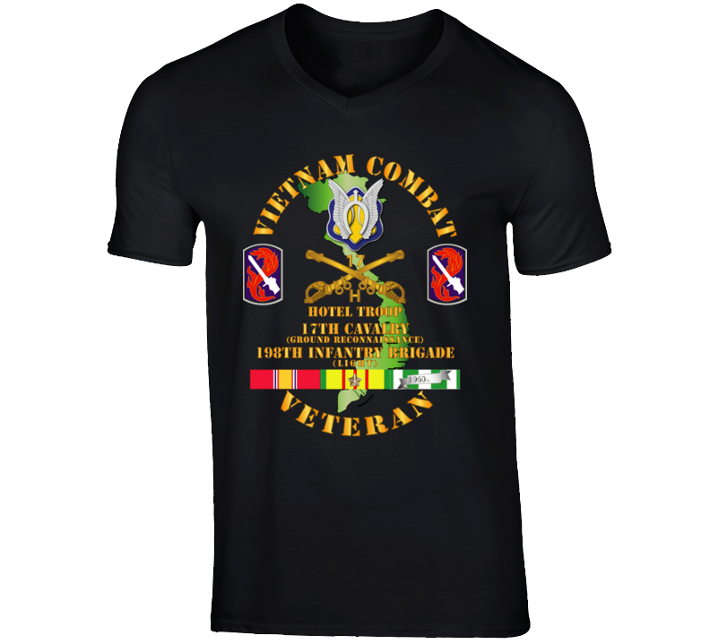 Army - Vietnam Combat Cavalry Vet W Hotel Troop - 17th Air Cav - 198th Inf Bde Lt  Ssi W Svc T Shirt