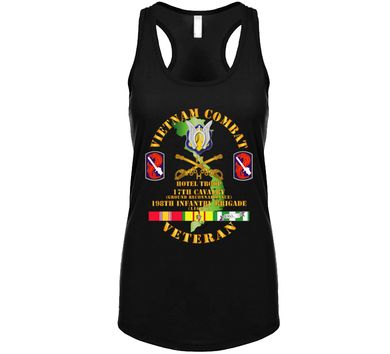 Army - Vietnam Combat Cavalry Vet W Hotel Troop - 17th Air Cav - 198th Inf Bde Lt  Ssi W Svc T Shirt