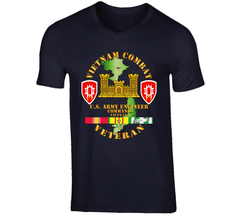 Army - Vietnam Combat Engineer - Engineer Command Vietnam W Svc V-neck