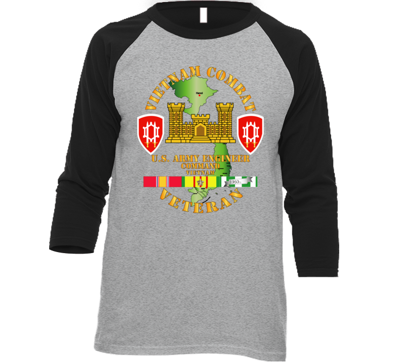 Army - Vietnam Combat Engineer - Engineer Command Vietnam W Svc Baseball Raglan
