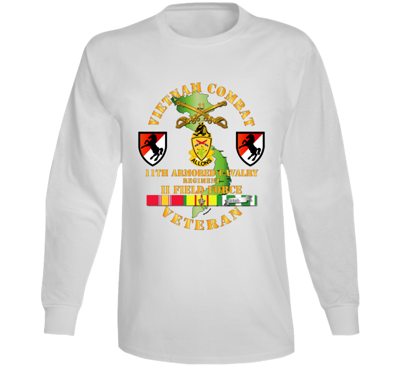 Army - Vietnam Combat Cavalry Veteran W 11th Acr - Long Sleeve