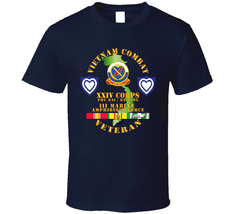 Army - Vietnam Combat Veteran W Xxiv Corps - T-shirt