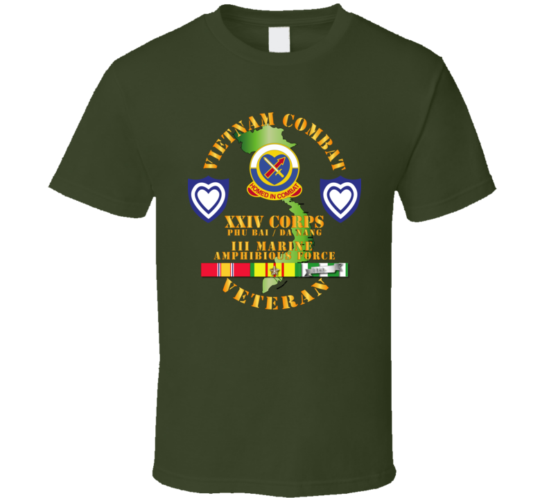 Army - Vietnam Combat Veteran W Xxiv Corps - T-shirt