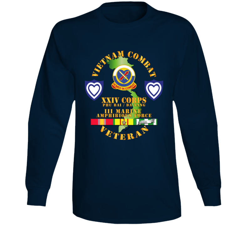 Army - Vietnam Combat Veteran W Xxiv Corps - Long Sleeve