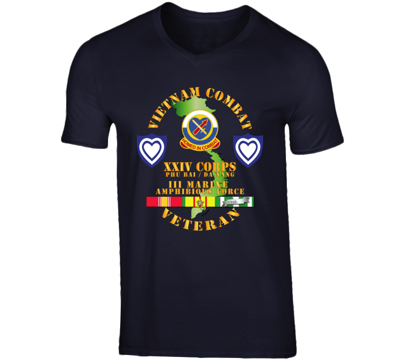 Army - Vietnam Combat Veteran W Xxiv Corps - V-neck