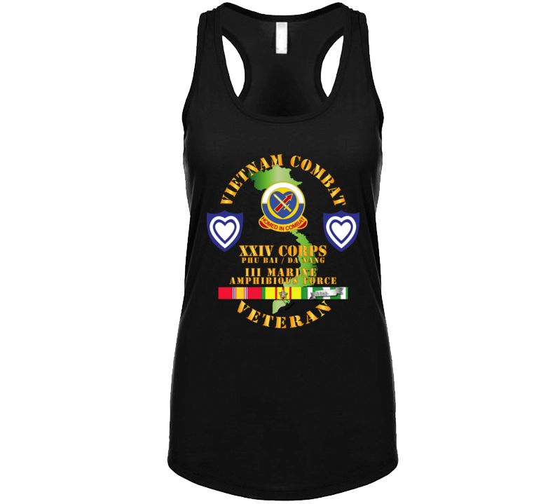 Army - Vietnam Combat Veteran W Xxiv Corps - Ladies Tanktop