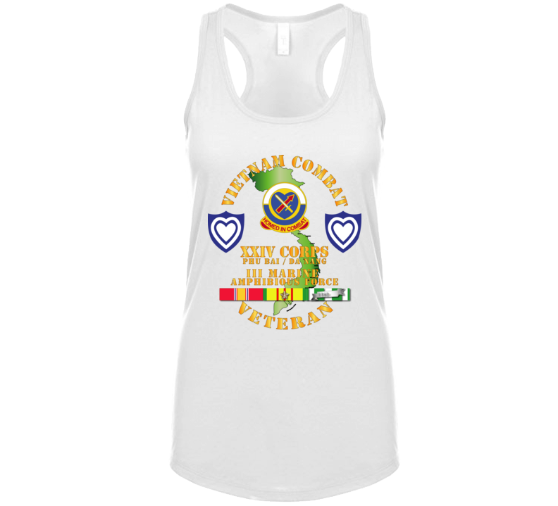 Army - Vietnam Combat Veteran W Xxiv Corps - Ladies Tanktop
