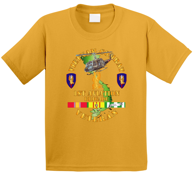 Army - Vietnam Combat Cavalry Veteran W 1st Aviation Bde Ssi V1 Kids