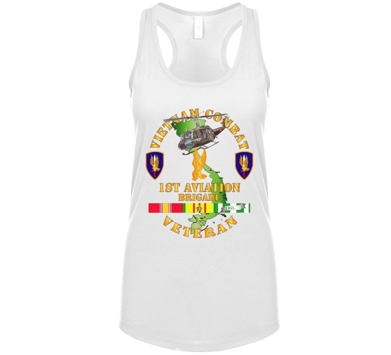 Army - Vietnam Combat Cavalry Veteran W 1st Aviation Bde Ssi V1 Ladies Tanktop