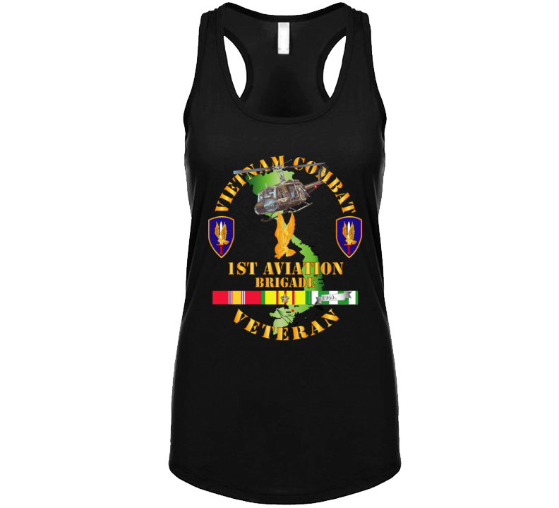 Army - Vietnam Combat Cavalry Veteran W 1st Aviation Bde Ssi V1 Ladies Tanktop