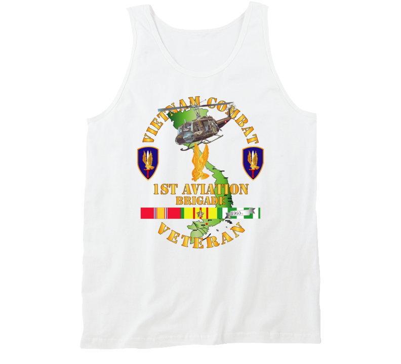 Army - Vietnam Combat Cavalry Veteran W 1st Aviation Bde Ssi V1 Tanktop