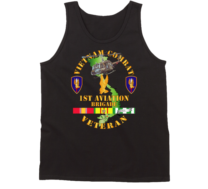 Army - Vietnam Combat Cavalry Veteran W 1st Aviation Bde Ssi V1 Tanktop