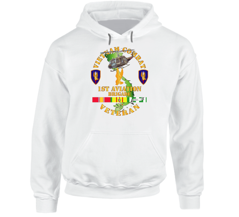 Army - Vietnam Combat Cavalry Veteran W 1st Aviation Bde Ssi V1 Hoodie