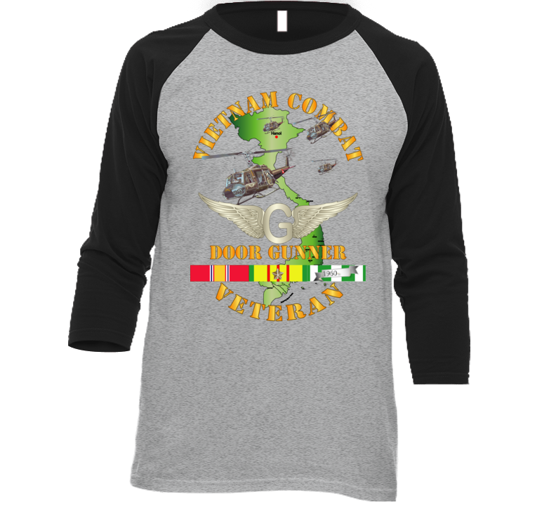 Army - Vietnam Combat Avn Vet  Door Gunner - Air Assault  W Svc Baseball Raglan