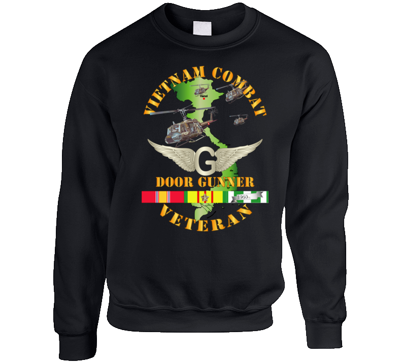 Army - Vietnam Combat Avn Vet  Door Gunner - Air Assault  W Svc Sweatshirt