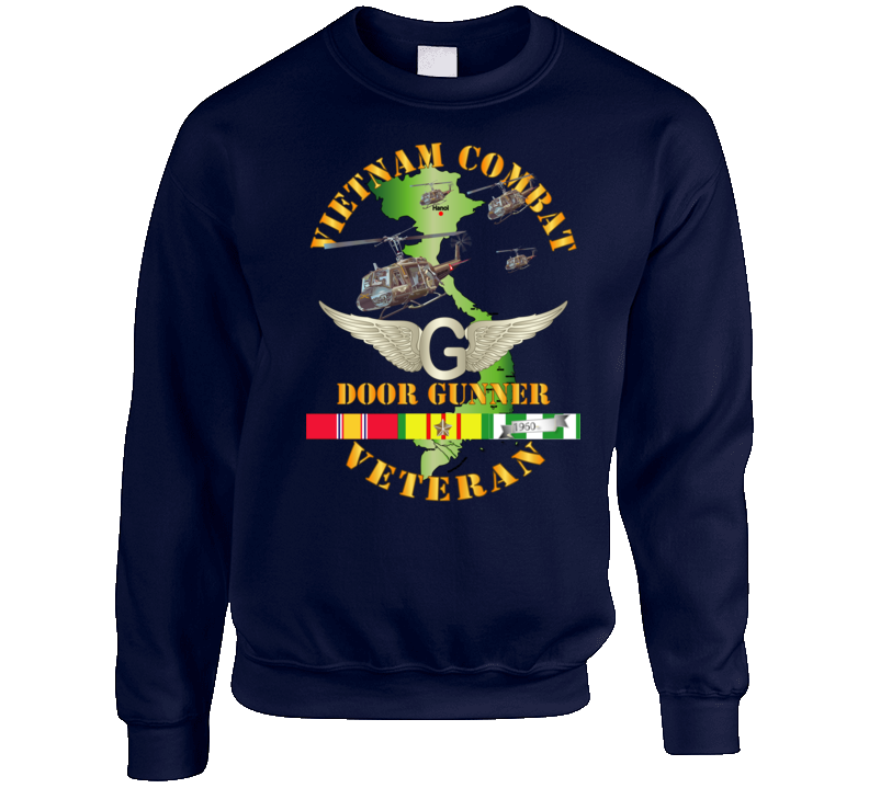 Army - Vietnam Combat Avn Vet  Door Gunner - Air Assault  W Svc Sweatshirt