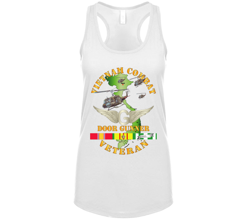 Army - Vietnam Combat Avn Vet  Door Gunner - Air Assault  W Svc Ladies Tanktop