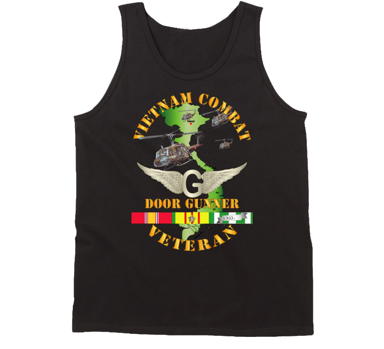 Army - Vietnam Combat Avn Vet  Door Gunner - Air Assault  W Svc Tanktop