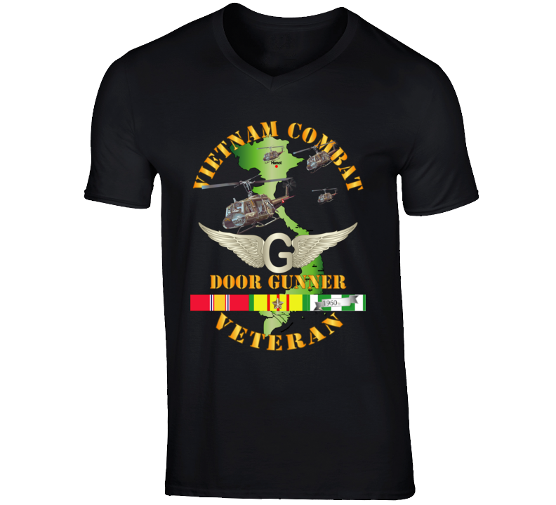 Army - Vietnam Combat Avn Vet  Door Gunner - Air Assault  W Svc V-neck