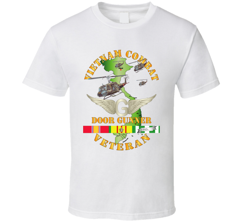 Army - Vietnam Combat Avn Vet  Door Gunner - Air Assault  W Svc T-shirt