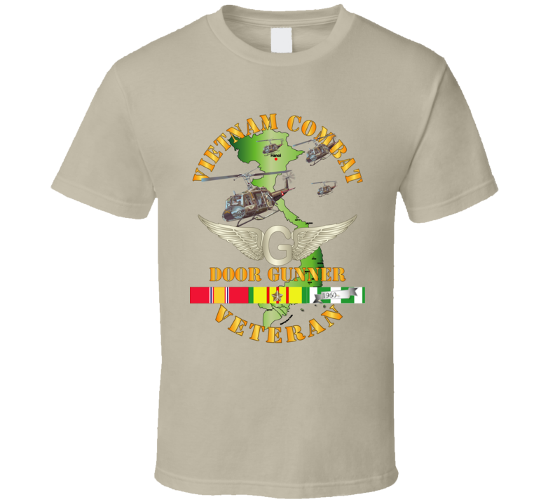 Army - Vietnam Combat Avn Vet  Door Gunner - Air Assault  W Svc T-shirt