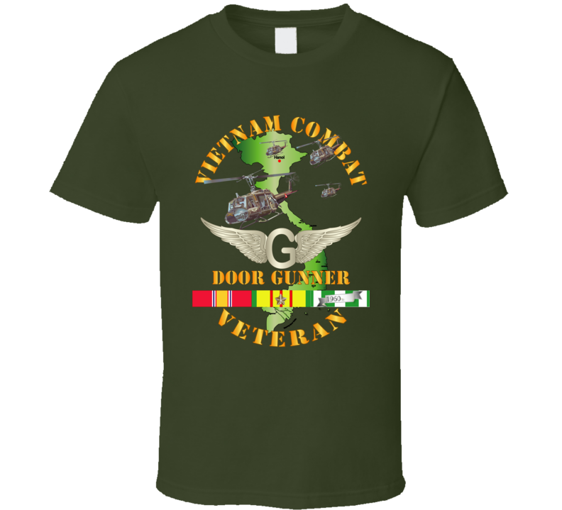 Army - Vietnam Combat Avn Vet  Door Gunner - Air Assault  W Svc T-shirt