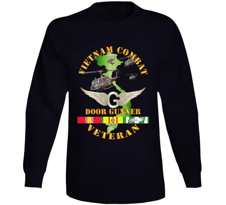 Army - Vietnam Combat Avn Vet  Door Gunner - Air Assault  W Svc Long Sleeve