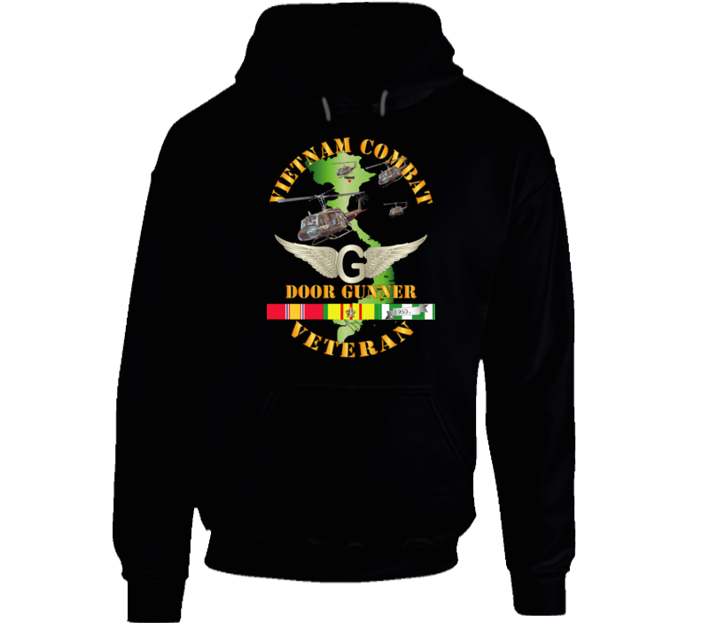 Army - Vietnam Combat Avn Vet  Door Gunner - Air Assault  W Svc Hoodie