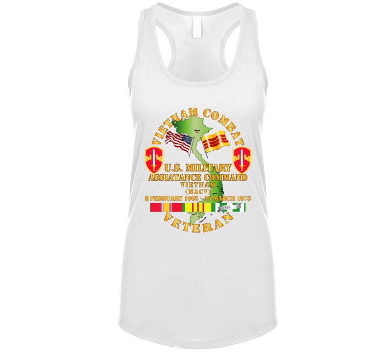 Army - Vietnam Combat Veteran - Us Military Asst Cmd - Vietnam Ladies Tanktop T Shirt